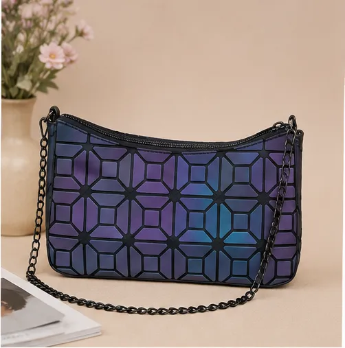 Women's Geometric Holographic Shoulder Bag | Premium Chain Sling Purse - Image 6