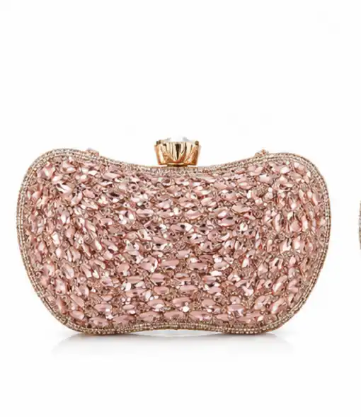 Women's Rose Gold Crystal Box Clutch Bag | Premium Designer Evening Party Clutch - Image 7