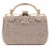 Women's Rose Gold Crystal Box Clutch with Floral Crystal Design and Metal Handle