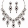 Fashion Women's Ruby Red American Diamond Necklace Set with Matching Designer Earrings
