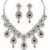 Fashion Women's Ruby Red American Diamond Necklace Set with Matching Designer Earrings